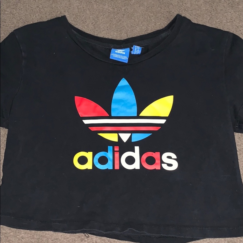 Adidas black crop top